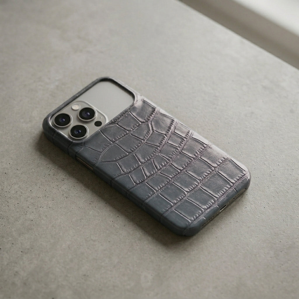 Croc-Embossed Leather Case