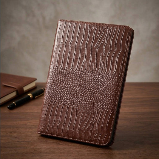 Croc-Embossed Leather iPad Case