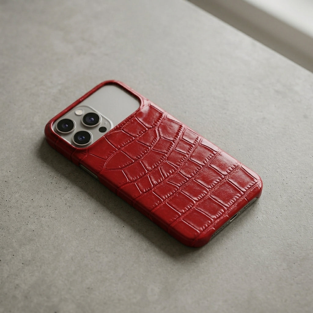 Croc-Embossed Leather Case