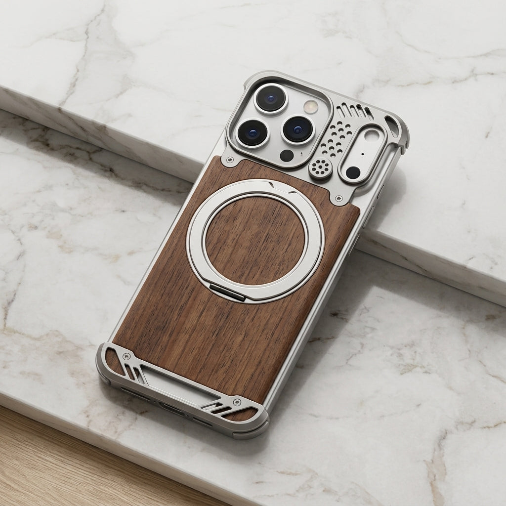 Walnut Wood & Metal Case