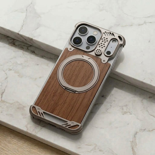 Walnut Wood & Metal Case
