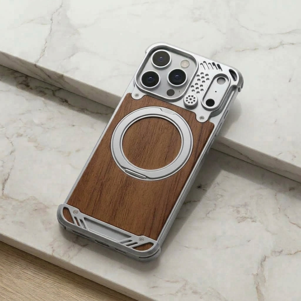 Walnut Wood & Metal Case