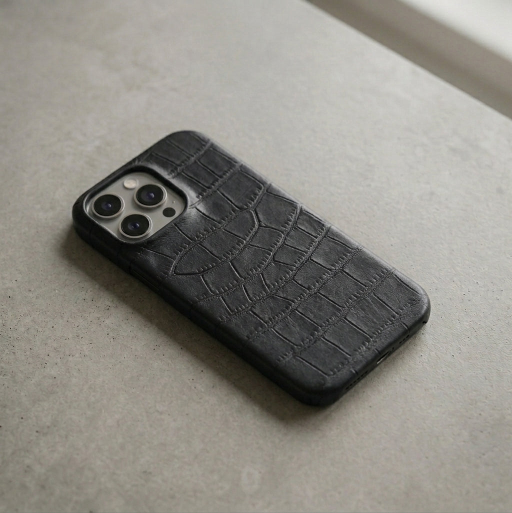 Croc-Embossed Leather Case
