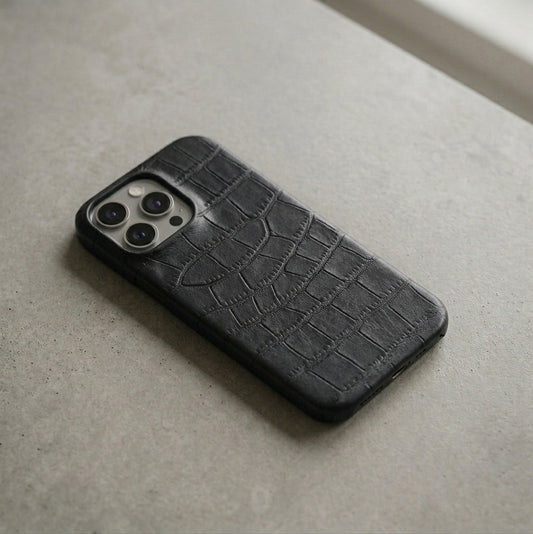 Croc-Embossed Leather Case