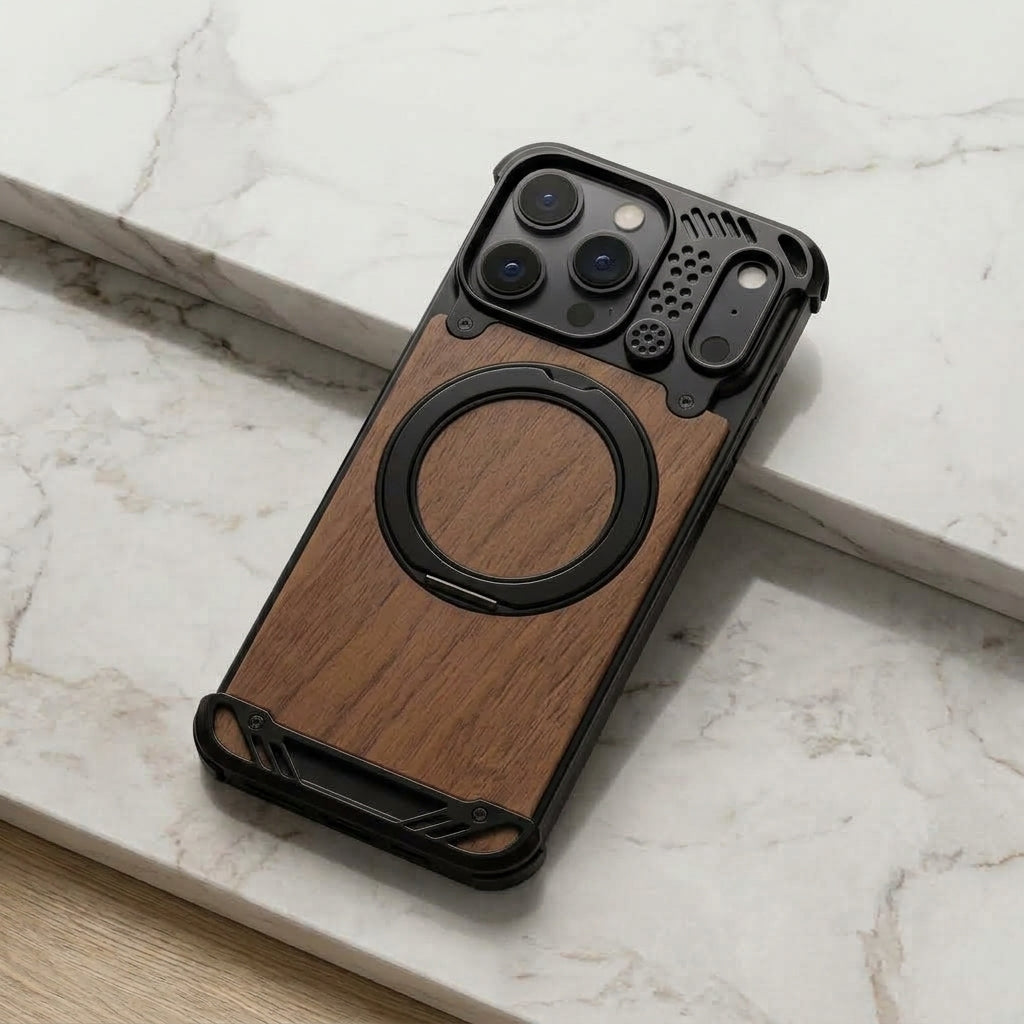 Walnut Wood & Metal Case